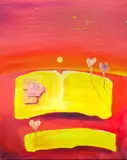 Samantha Pinder, August Sky, mixed media on canvas