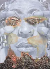 Lawrence Marcos, “Which Side Are You On?”, Oil on canvas