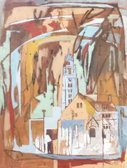 Jojo Austria, Church, acrylic on canvas