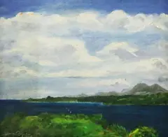 Landscape by Jaime Roque, oil on canvas, offered Apr 2019