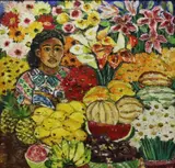 Vendor by Norma Belleza, oil on canvas, offered Apr 2019