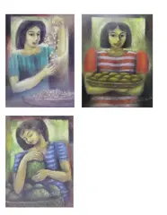 Fruits 1,2 & 3 by Xavier Martínez, pastel on paper, offered Apr 2019