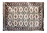 Bokhara rug, Untitled, brown, signed silk on wool pile