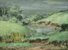 Landscape by Franciso Elo, oil on canvas, offered Jan 2019