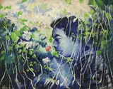 Aj Celis Lovers, Untitled, oil on canvas