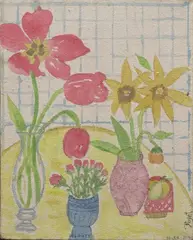 Philippine School, Untitled (Flowers), oil on canvas