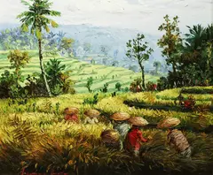 Farmers by Philippine School, oil on canvas, offered Oct 2018