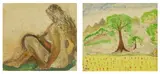 Boyet, a.) Untitled (Woman) b.) Untitled (Trees), a.) oil on cloth