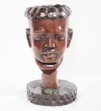 Ifugao Sculpture, Head of a Man, Northern Luzon Carved and stained wood