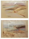 Augusto Albor, a.) Landscape 1 b.) Landscape 2, a) pastel on paper b) pastel on paper
