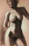 Fernando B. Sena, Nude V, pencil and pastel on paper
