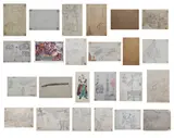 Botong Francisco, a.) Male with Horse b.) Vendors  c.) Female Vendors d.) Trees  e.) Vendors f.) Houses  g.) Study  h.) Movie Poster  i.) Study  j.) Sleeping Male  k.) Study  l.) Man and Carabao  m.) Mandarin Production # 3 n.) Musket 15 Century o.) Chinese Man  p.) Study, a.pencil on paper b.pencil on paper c.pencil on paper d.pencil on paper e.pencil on paper f.pencil on paper g.pencil on paper h.print i.pencil on paper j.pencil on paper k.pencil on paper l.pencil on paper m.pencil on paper n.pencil on paper o.wate