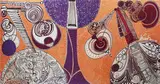 Kuh Ledesma, The Three Guitars, Acrylic on canvas
