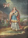 Asuncion, Sta Sabina Vig. y Mtir, Oil on board