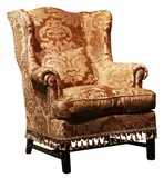 1950s by Vintage American Wing Chair, Silk and wood, offered Jul 2017