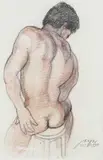 Stevenson by José T. Joya, pastel on paper, offered Oct 2016