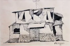 Barong-Barong by Hernando R. Ocampo, pen and ink on paper, offered Oct 2016
