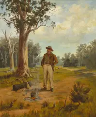 James Irving, MS Camper 1898 oil on board signed and dated lower right: J Irving '98 46 x 39cm, oil