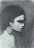 Robert Dickerson, Young Boy charcoal on paper, drawing