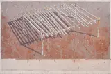 Tim Storrier, House of Sticks I 1987 watercolour and gouache