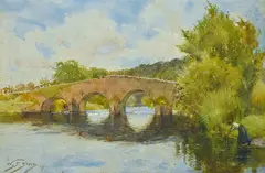 Walter Sydney Stacey, The Bridge watercolour, watercolor