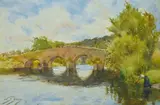 Walter Sydney Stacey, The Bridge watercolour, watercolor
