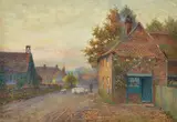 Walter Follen Bishop, Herding Sheep watercolour, watercolor