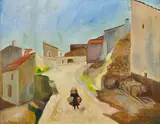 Jan Hrynkowski, Village Scene 1930 oil on canvas signed and dated lower right: J HRYNKOWSKI 1930 63 x 80cm, oil
