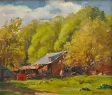 William Dargie, Spring at Bacchus March oil on board signed lower right: Dargie 30 x 34cm, oil