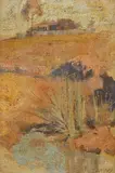 Percy Lindsay, Landscape oil on canvas board signed lower right: Percy Lindsay 24.5 x 16.5cm