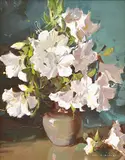 Alan D. Baker, Still Life with Azaleas oil on board signed lower right: Alan D. Baker 36 x 28cm, oil