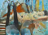 Clifton Pugh, OF adjusted estimate for JUNE FA with vendor approval 18.02.15 Sleeping Nude in a Forest Landscape oil on composition board