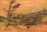 Robert Juniper, Landscape 1962 oil and charcoal on card laid on plywood signed and dated lower right: R. Juniper 1962 38 x 55cm