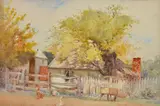 Walter Withers, Farmhouse 1908 watercolour signed and dated lower right: Walter Withers/08 21 x 30.5cm