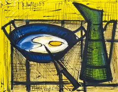 Bernard Buffet, Nature Morte à la Cafetière Verte 1955 gouache, ink and pastel on paper, watercolor