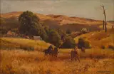 Jan Hendrik Scheltema, Horses Grazing at Almurta oil on canvas