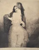 Norman Lindsay, The Talking Breasts 1920 soft plate etching