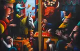 James Davis, Carnival 1989 oil on canvas initialled and dated lower left: JD '89 118 x 177cm, oil