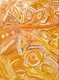 Makinti Napanangka, VT Travels of the Kungka Kutjarra 2002 acrylic on linen