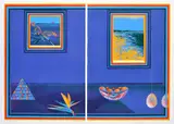 Mykal Zschech, Purple Interior 2 coloured lithograph in two parts 7/15 78 x 112cm (overall), lithograph