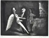 Garry Shead, Artist and Muse (Goya) etching 39/75 22 x 30cm, etching