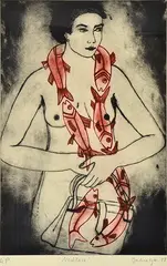 Barbie Kjar, Necklace 1998 drypoint, two plate etching 88 x 59cm, etching