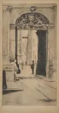 John Shirlow, G.P.O. Melbourne 1919 etching 24 x 13cm, etching