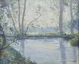 Edward Officer, On the Water oil on canvas signed lower right: E. Officer 36 x 44.5cm, oil