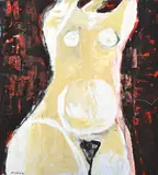 Jill Noble, Nude 1994 oil on canvas signed and dated lower left: J.M. Noble 94 123 x 112cm, oil