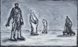 Peter Booth, The Life Cycle mixed media on paper unsigned 16.5 x 27.5cm