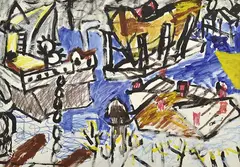 Pasquale Giardino, Untitled mixed media on paper signed verso 47 x 67cm, mixed media