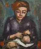 Robert Grieve, Mother and Child oil on canvas EXHIBITED:
