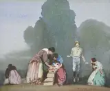 Blamire Young, Figures in the Park watercolour signed lower right: BLAMIRE YOUNG 16.5 x 20cm