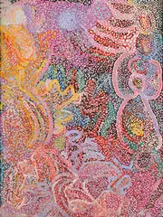 Alkawari Dawson, Kalaya Wati 2007 acrylic on canvas inscribed with artist's name, title, date and Irrunytju Arts cat no.IRRAD071107 and Agathon Galleries cat no. AGAD0810070048 verso 121 x 91cm, acrylic